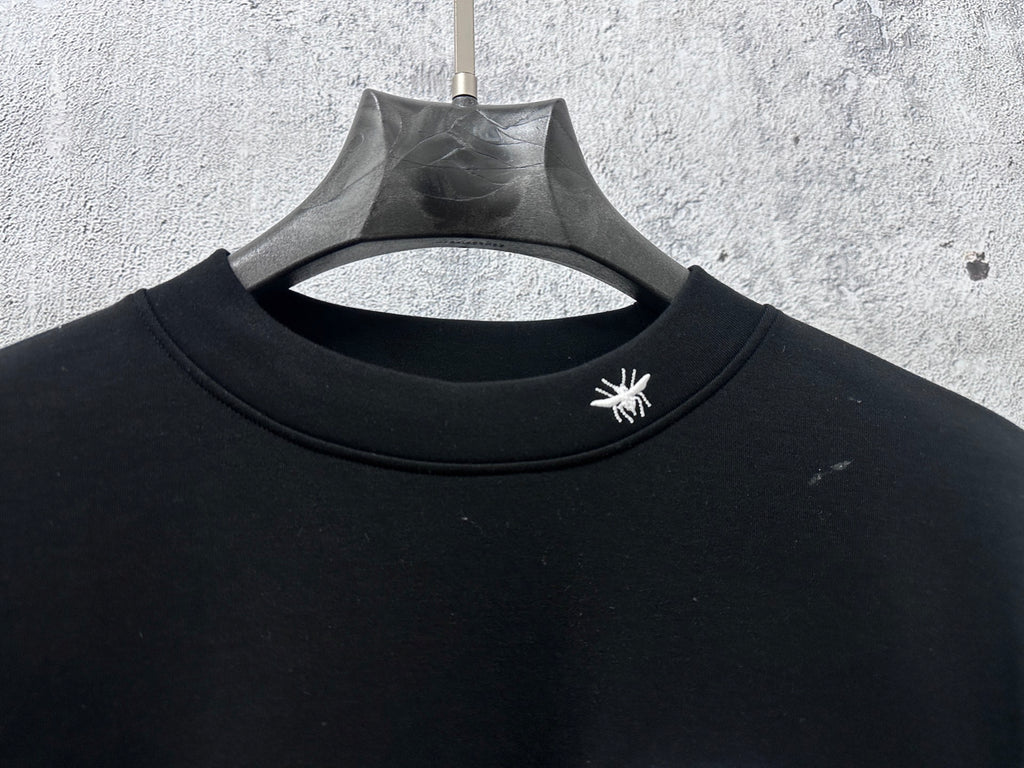 Dior long-sleeve sweatshirt with ribbed crew neck and small white chest logo