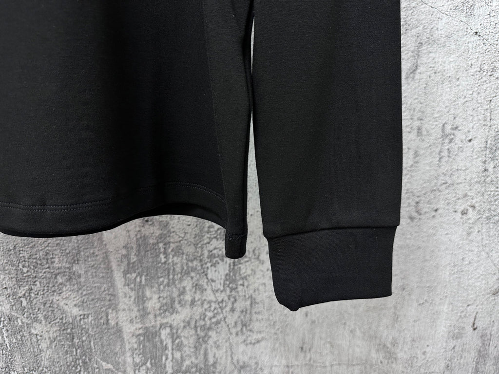 Dior long-sleeve sweatshirt, black, ribbed cuffs and curved hem