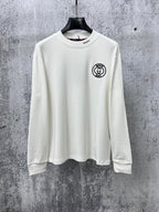 White long-sleeve T-shirt with Gucci patch at chest