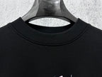 Black crew-neck sweatshirt with ribbed collar