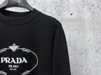 Black long-sleeve sweatshirt neckline and PRADA Milano chest logo detail