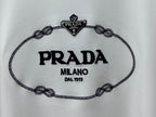 White long-sleeve sweatshirt chest print: PRADA MILANO DAL 1913