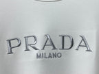 PRADA Milano logo on cream sweatshirt fabric