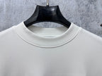 Cream crewneck sweatshirt collar with ribbed trim