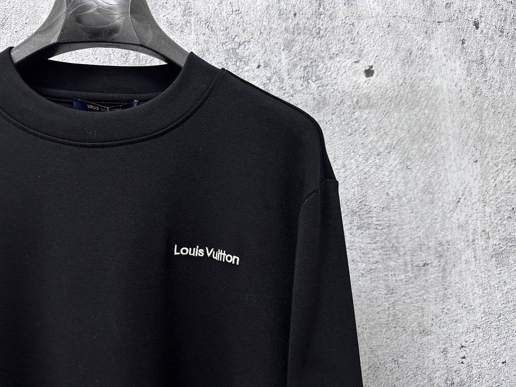 Louis Vuitton long-sleeve sweatshirt front close-up with small chest logo