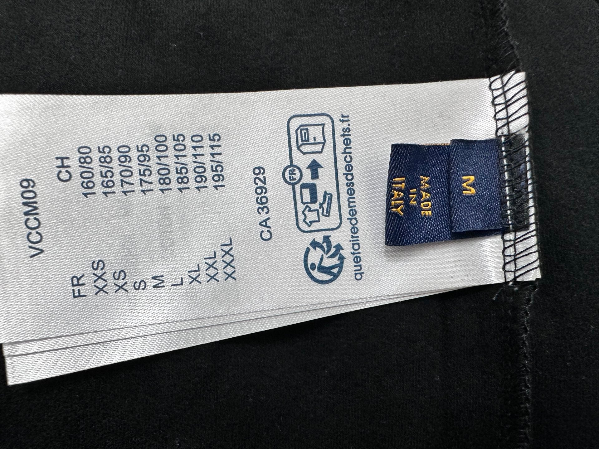 Louis Vuitton sweatshirt size and care label on inner neckline