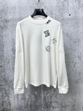 Louis Vuitton long-sleeve crewneck shirt in white with front logo and graphic print