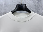 White Louis Vuitton long-sleeve T-shirt crew neck close-up with seam detail