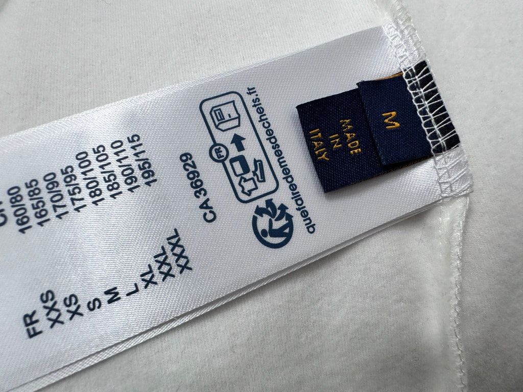 White Louis Vuitton T-shirt interior care and size labels