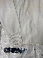 Off-White™ knit sweater back hem and sleeve cuff, off-white ribbed trim