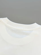 White crewneck T-shirt collar with ribbed neckline