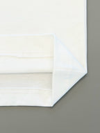 Folded white T-shirt hem with ribbed trim