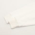 White sweatshirt sleeve cuff with ribbed trim