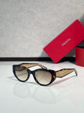 Prada glasses, black frames with smoke lenses