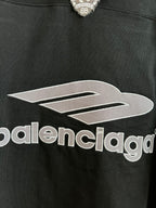 Balenciaga short-sleeve shirt with large white logo print