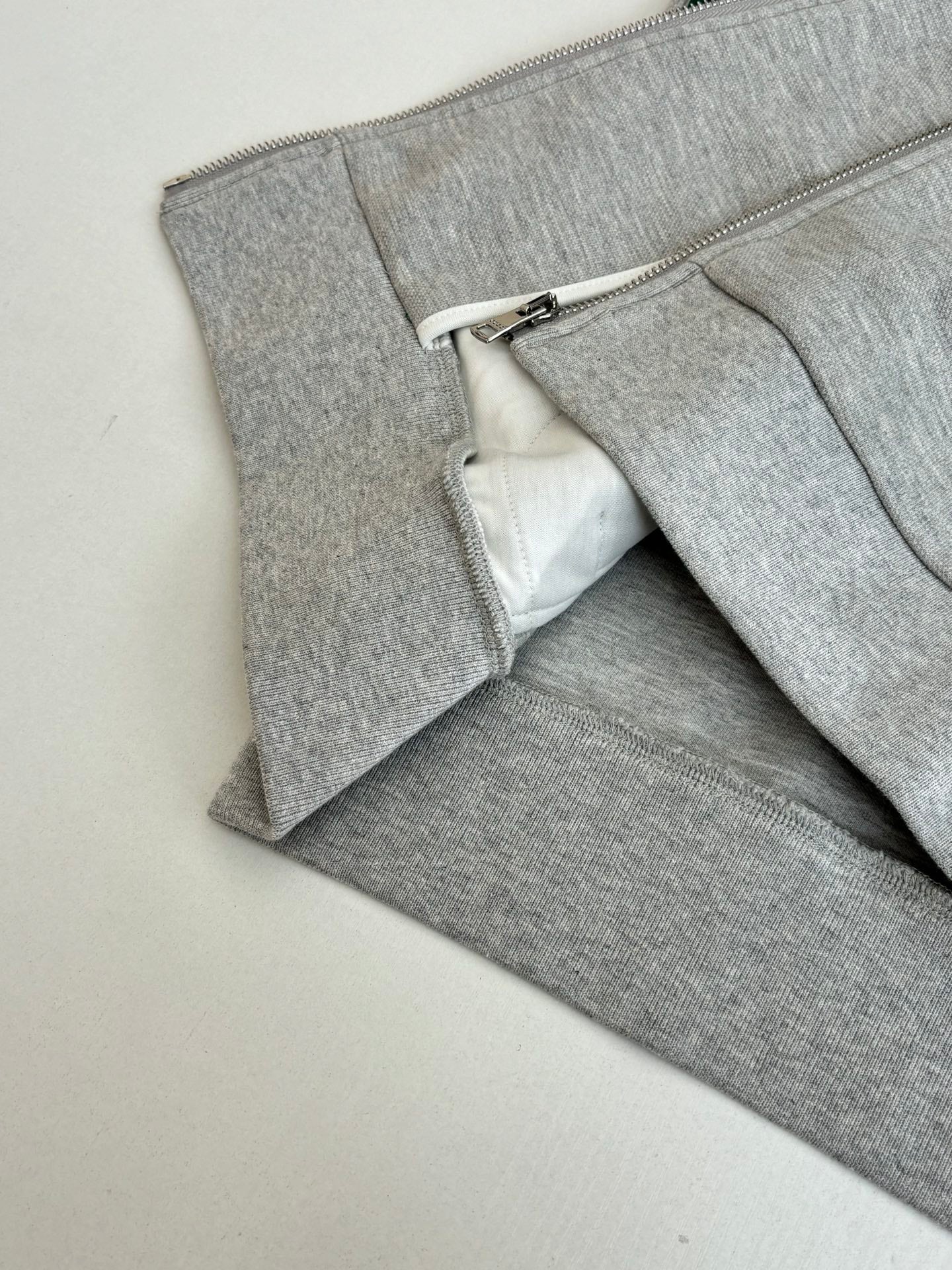 Gray Gucci zip-front long-sleeve top with kangaroo pocket