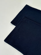 Dark navy monogram pants with straight leg and smooth waistband