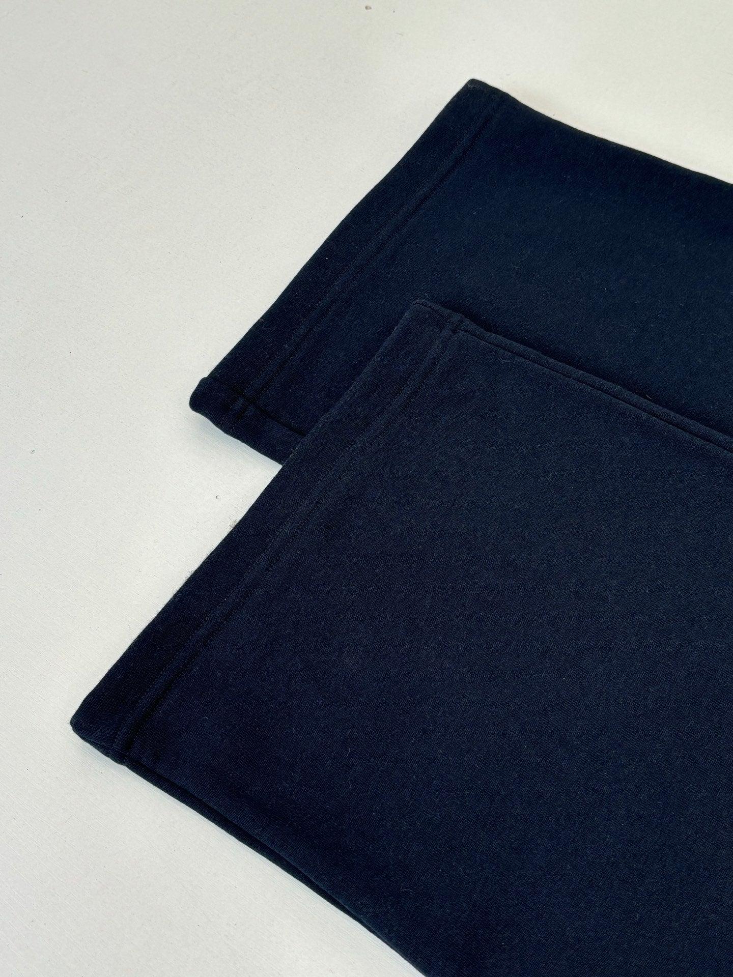 Dark navy monogram pants with straight leg and smooth waistband