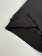 Dark sweatshirt cuff and hem close-up with ribbed edge