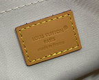 Louis Vuitton bag leather label reading 'LOUIS VUITTON PARIS' and 'made in France'