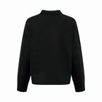 Amiri black knit cardigan back view with ribbed hem and cuffs