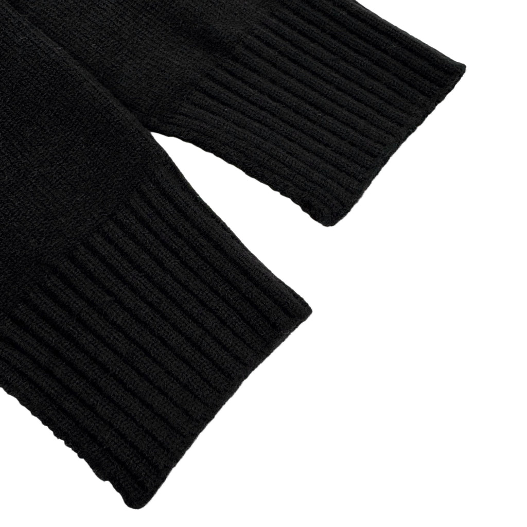Amiri black knit cardigan ribbed sleeve cuffs