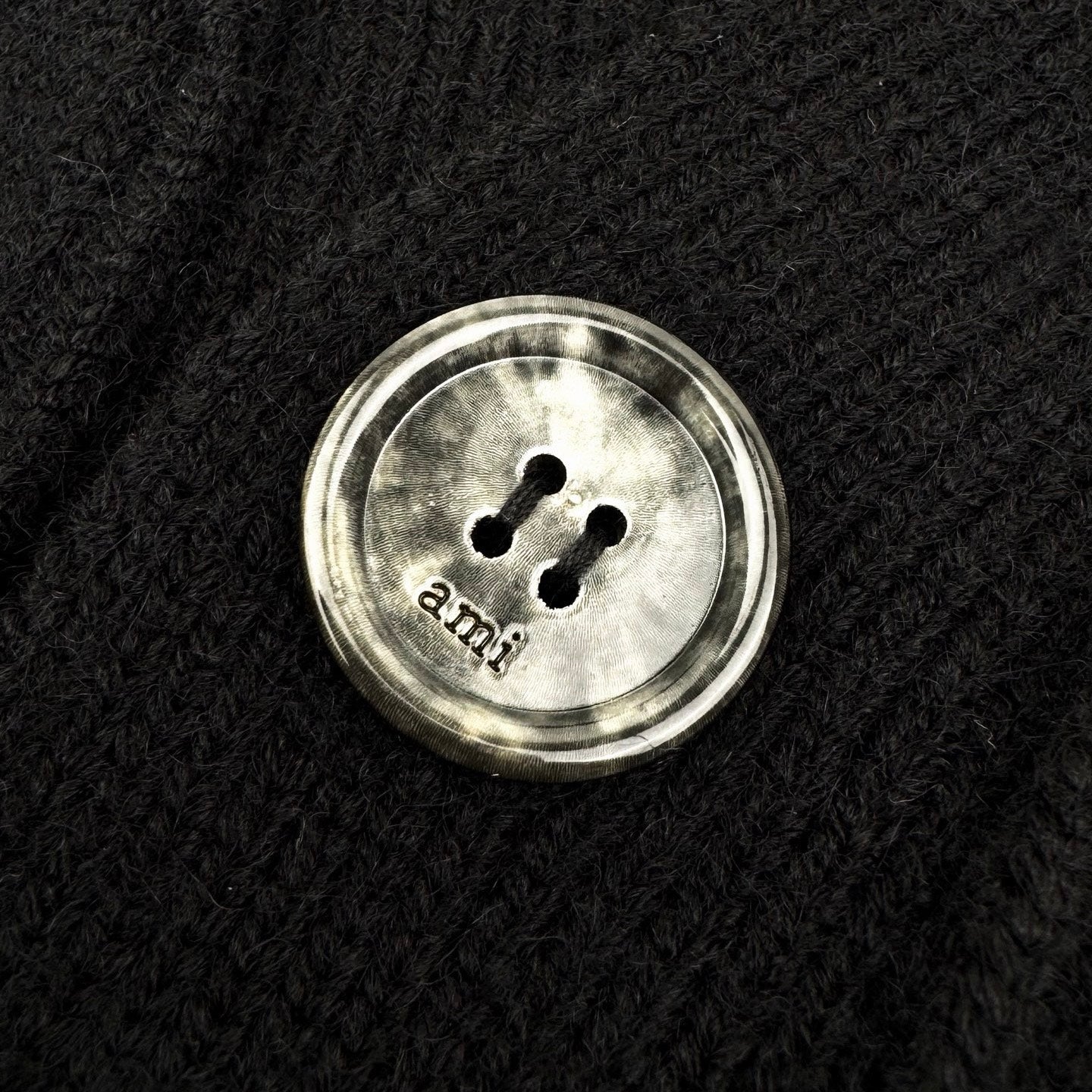Amiri knit cardigan button with paw-print logo