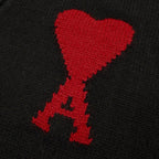Amiri knit cardigan chest patch with red heart-and-arial logo