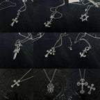 Chrome accessory necklace set with star, bow, cross, dagger, and anchor charms