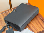 Dior bag with flap silhouette in dark pebbled leather and small gold logo