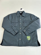 Blue check button-up jacket with two flap chest pockets and Dior logo patch
