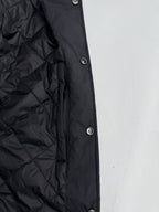 Ralph Lauren polo jacket side with snap buttons and quilted dark black shell