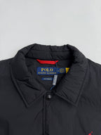 Ralph Lauren polo jacket collar and snap buttons in dark black with inner label