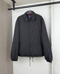 Ralph Lauren polo jacket in dark black with button front and red logo