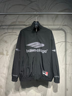 Black Balenciaga logo track jacket, full zip front, long sleeves