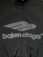 Black Balenciaga logo track jacket with full zipper
