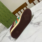 Gucci unisex sneaker outsole with textured tread and small emblem on the heel