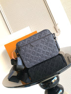 Louis Vuitton shoulder bag in dark blue monogram leather with adjustable strap