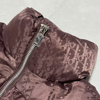 Dior monogram puffer jacket sleeve detail with silver-tone zipper
