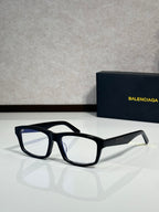Balenciaga oversized square sunglasses with black frame and dark lenses