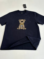 Fendi short-sleeve T-shirt in dark navy with teddy graphic, folded flat