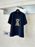 Fendi short-sleeve T-shirt in dark navy with teddy graphic on the chest