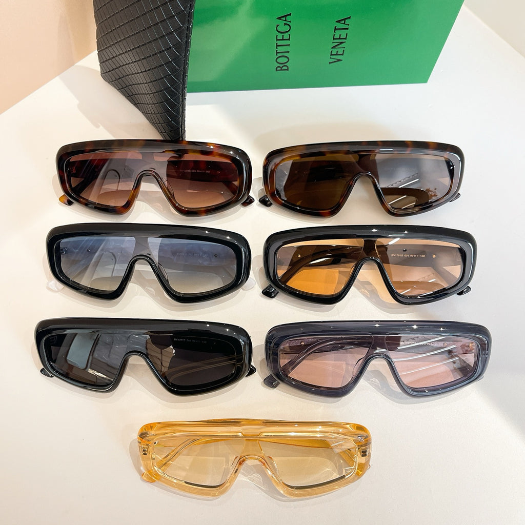 Bottega Veneta sunglasses set with multiple frames and lenses, with black case