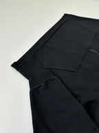 Balenciaga black hoodie pocket and hem seam close-up