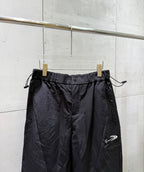 Balenciaga dark pants with ruched elastic waistband and drawstring ties