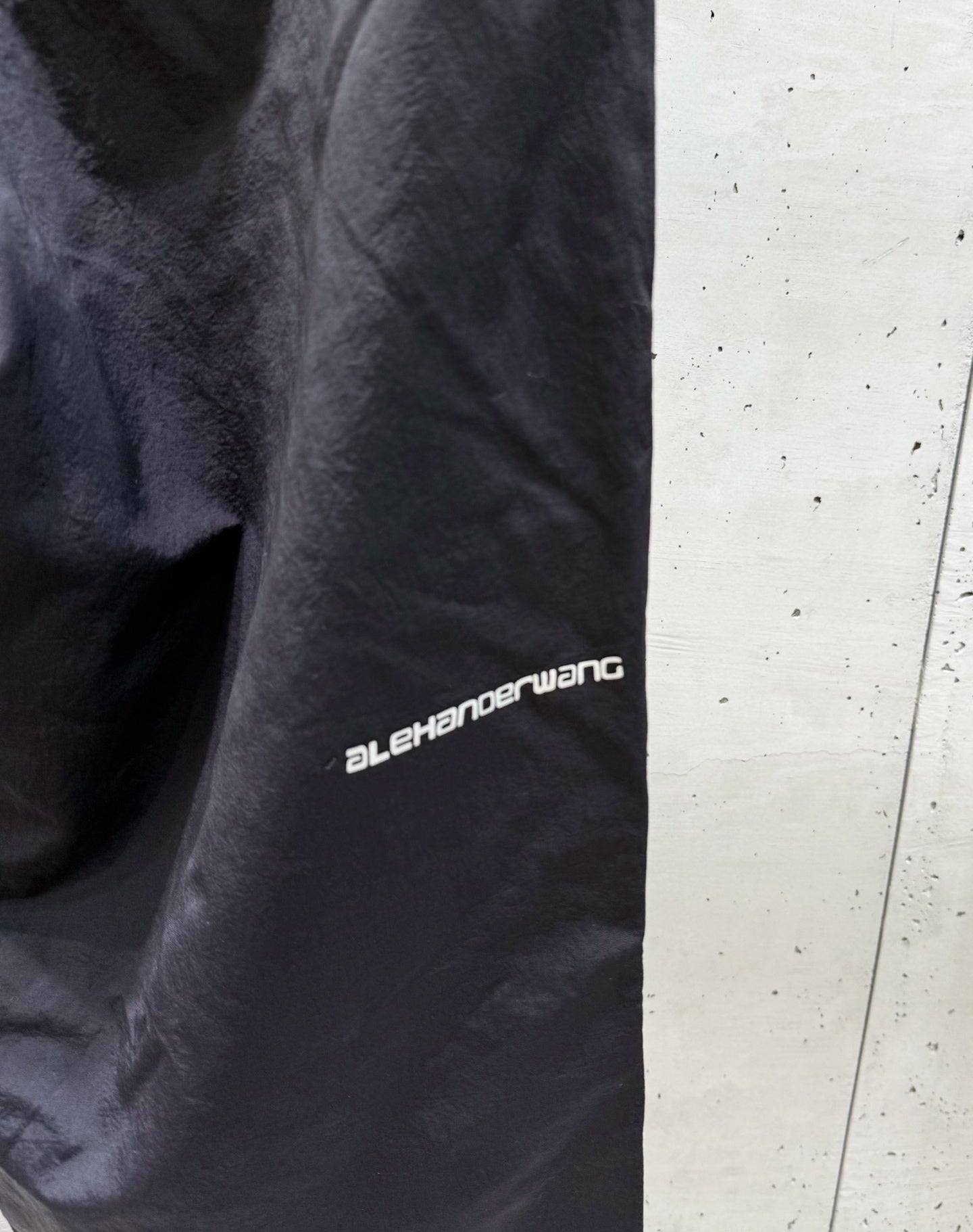 Black pants with alexanderwang logo on thigh