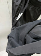 Charcoal pants with stitched front hem and folded cuff
