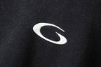 Balenciaga chest logo on black hooded sweatshirt