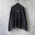 Balenciaga hooded sweatshirt, black, front view with white logo at chest