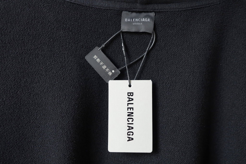 Balenciaga hooded sweatshirt, neck tag and brand label